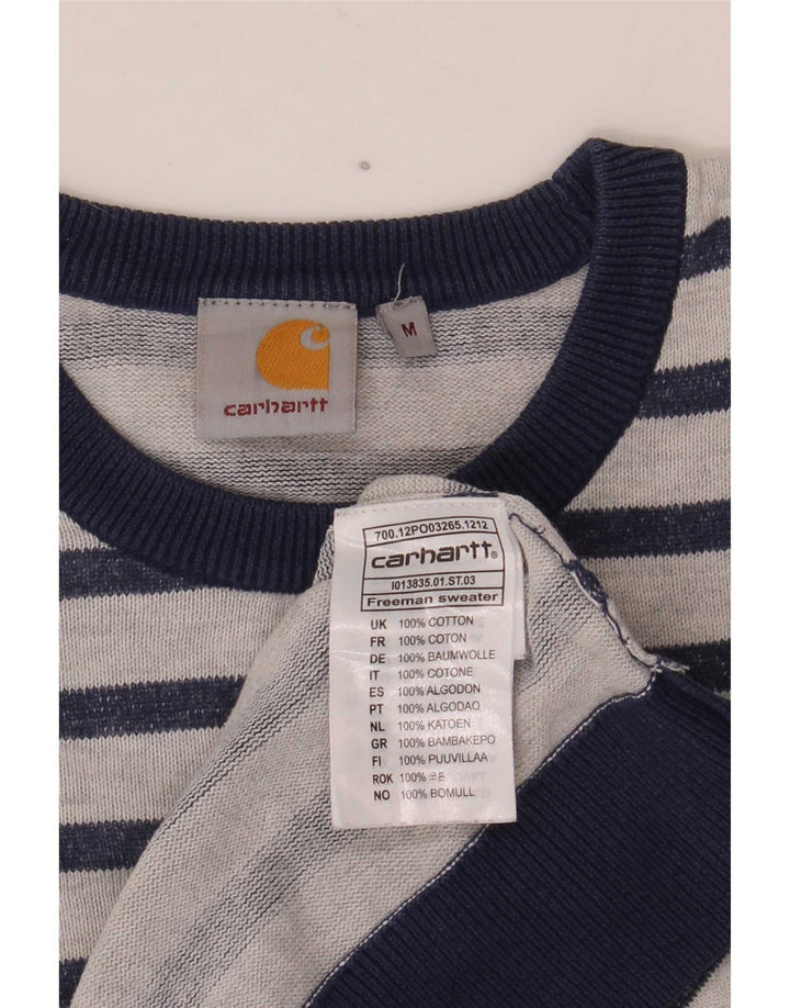 Carhartt Herre trøjetrøje med rund hals mellem marineblå stribet bomuld