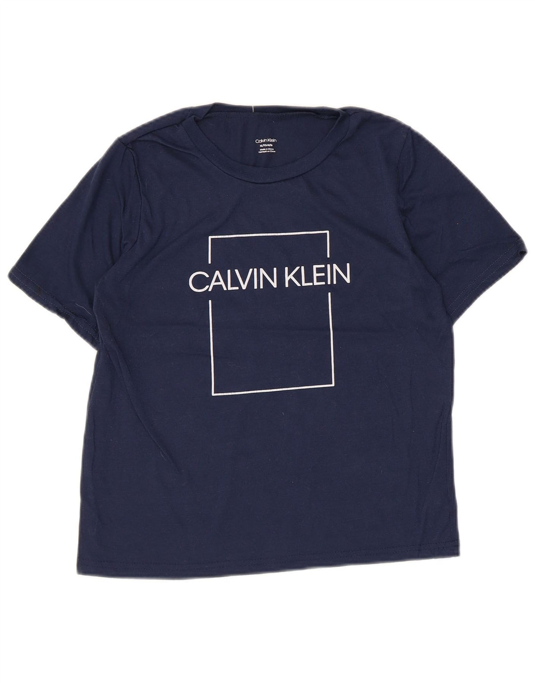 Calvin Klein Boys Grafisk T-Shirt Top 14-15 år XL Navy Blue Polyester