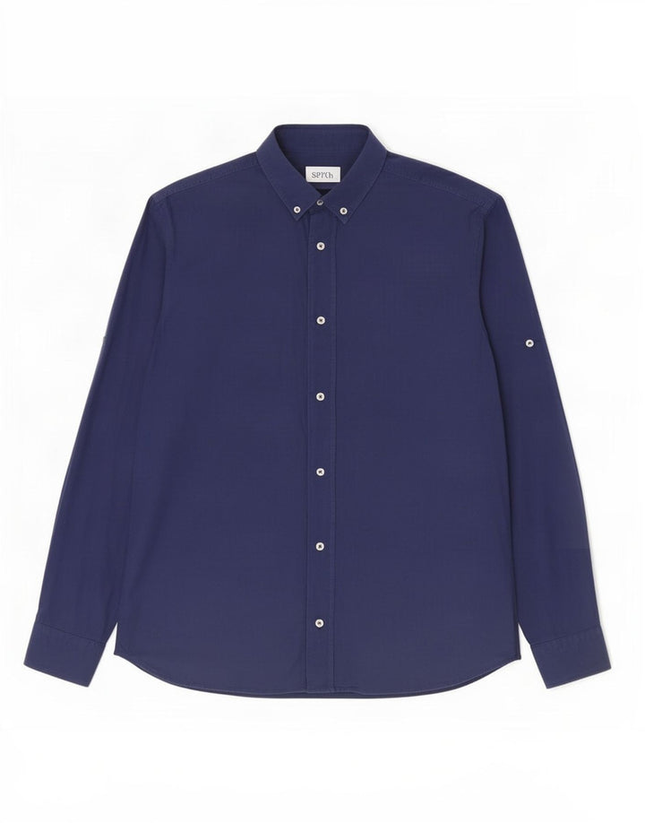 Zara Herre Relaxed Fit skjorte lille marineblå