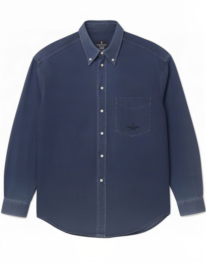 Trussardi Jeans Herreskjorte Medium Navyblå Bomuld