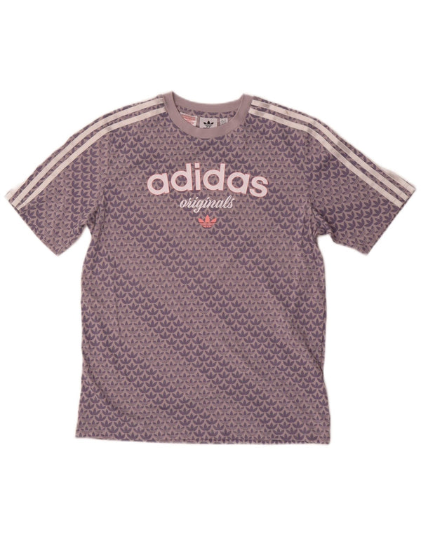 Adidas drenge grafisk t-shirt top 13-14 år grå bomuld