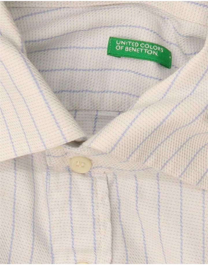 Benetton herreskjorte mellem hvid stribet
