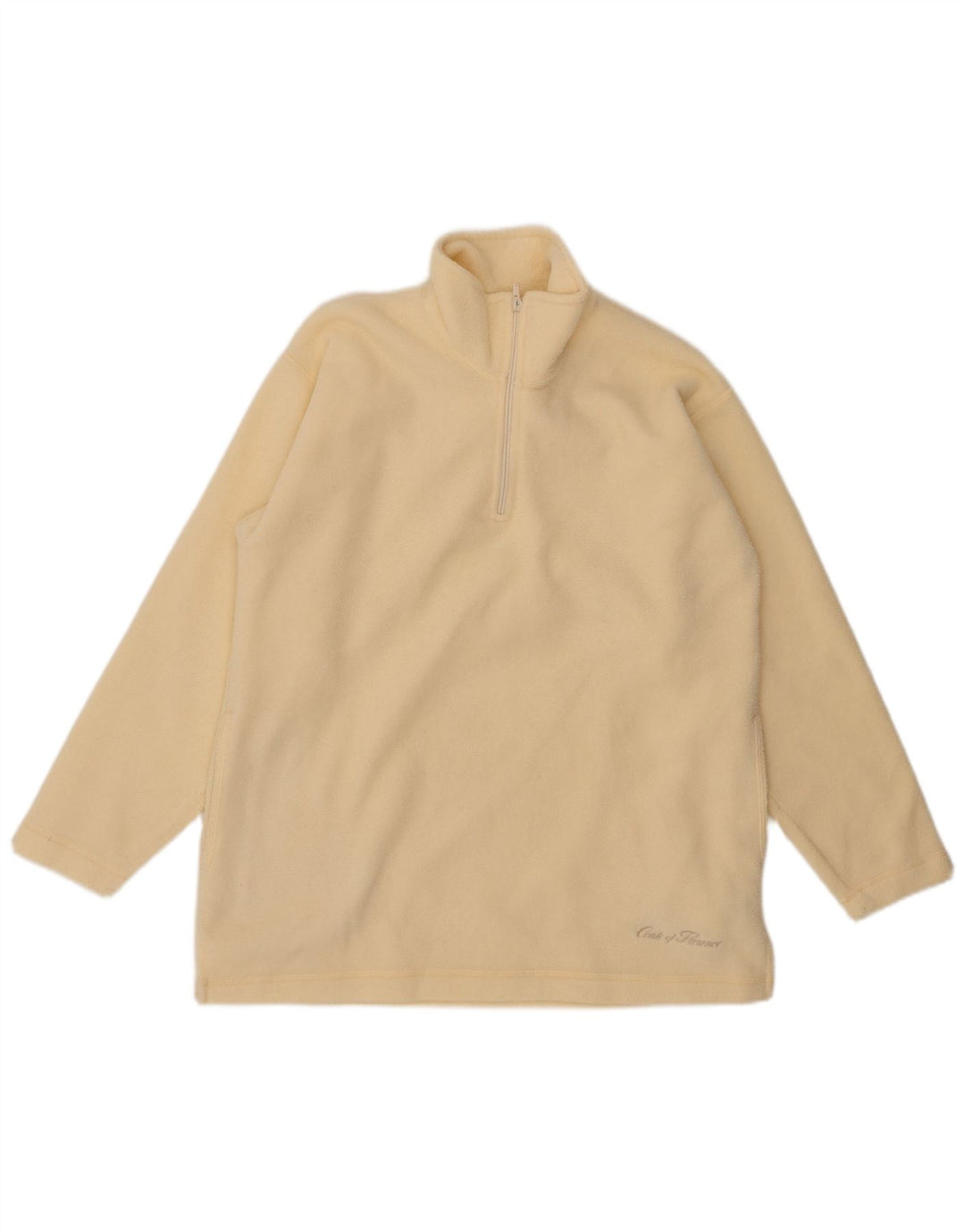 VINTAGE Fleecetrøje med lynlås til mænd Medium Off White