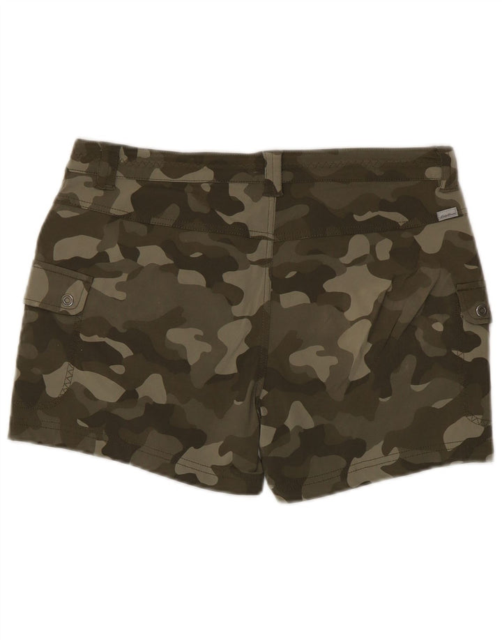 Eddie Bauer Dame Cargo Shorts US 8 Medium W32 Khaki Camouflage Nylon
