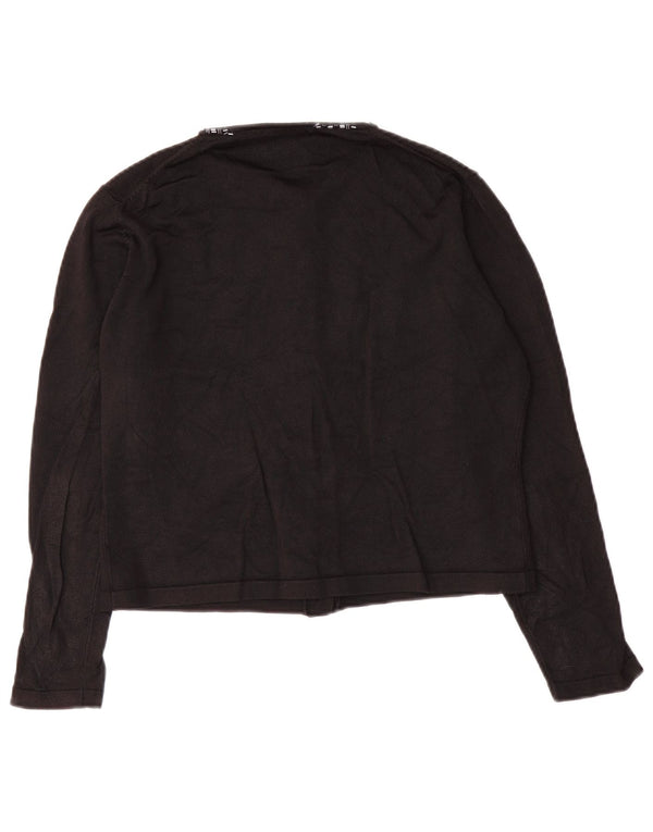 Marks & Spencer Dame Crop Cardigan Sweater UK 12 Medium Black