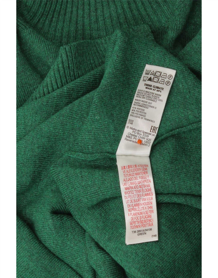 Marks & Spencer Dame Turtle Neck Jumper Sweater UK 14 Medium Green