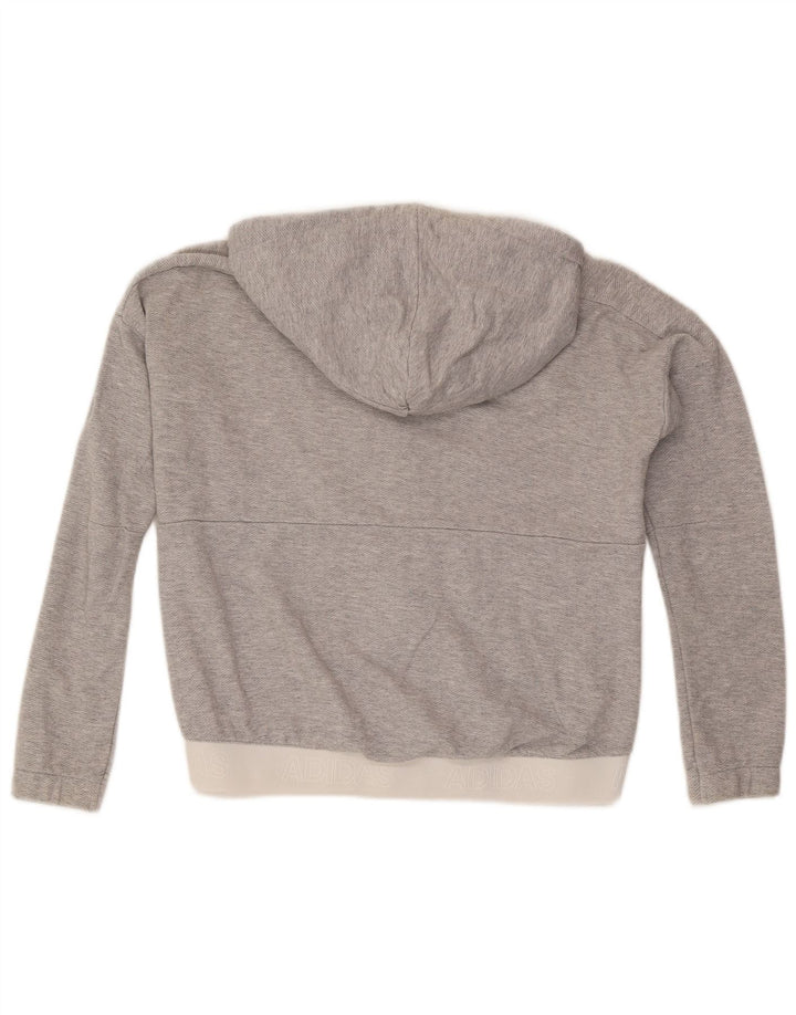 Adidas Dame Oversized Hættetrøje Sweater UK 8/10 lille grå sildeben