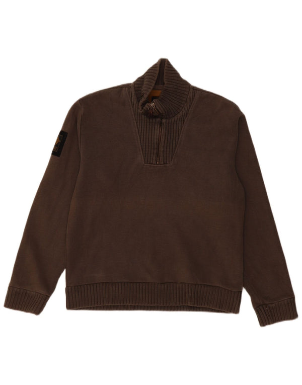 REPLAY Herre Zip Neck Jumper Sweater Medium Grå