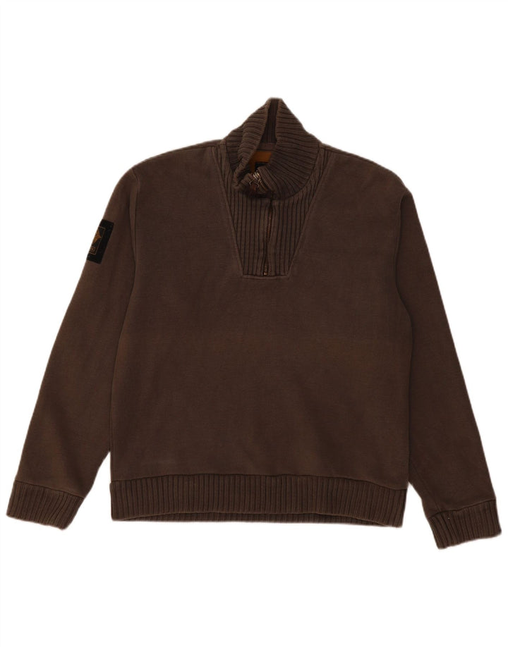 REPLAY Herre Zip Neck Jumper Sweater Medium Grå