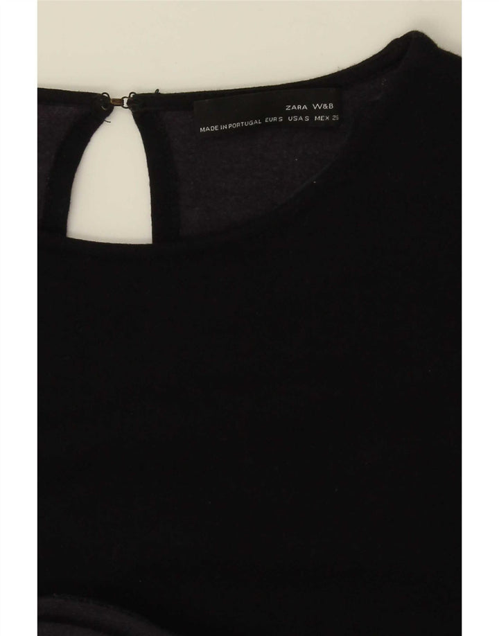 Zara Dame Langærmet Shift Dress UK 10 Small Navy Blue
