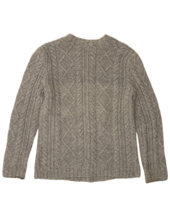 VINTAGE Dame Cardigan Sweater UK 10 Small Grey