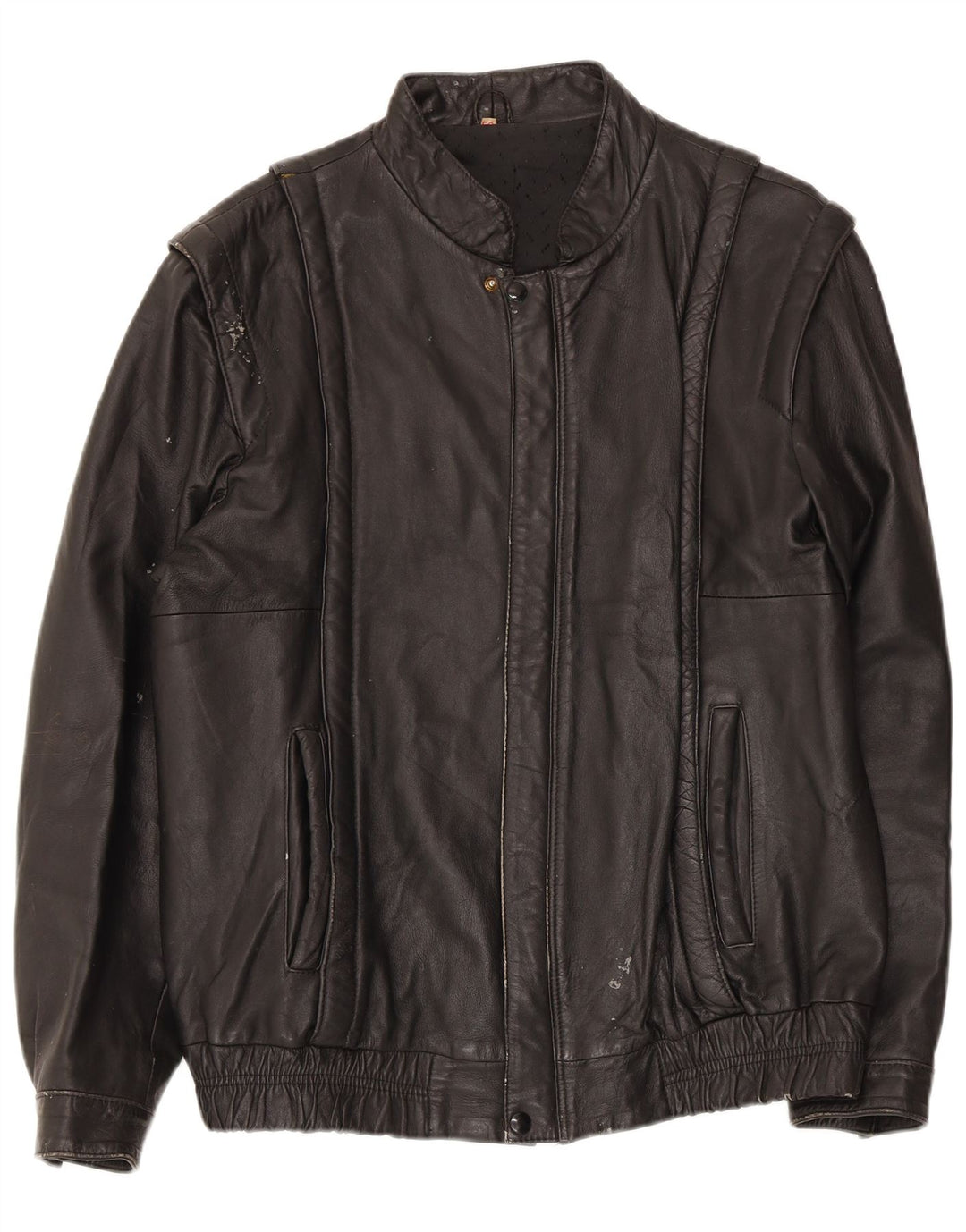 Vintage herre læderjakke IT 52 XL Sort