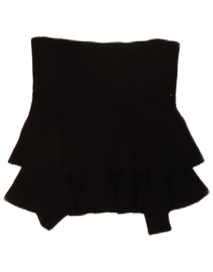 ZARA Mini Tiered nederdel til kvinder Small W28 Sort viskose