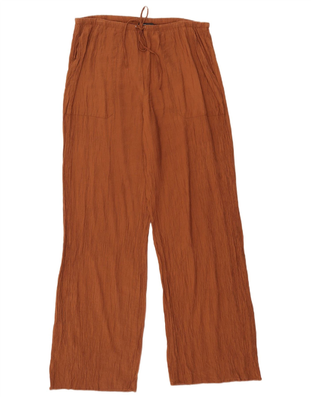 ZARA Chinobukser med brede ben til kvinder store W32 L31 brun polyester