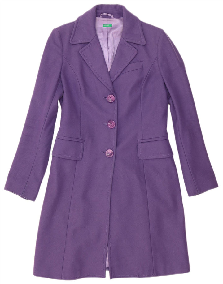 Benetton Dame 3 Button Longline Blazer Jacket UK 12 Medium Purple