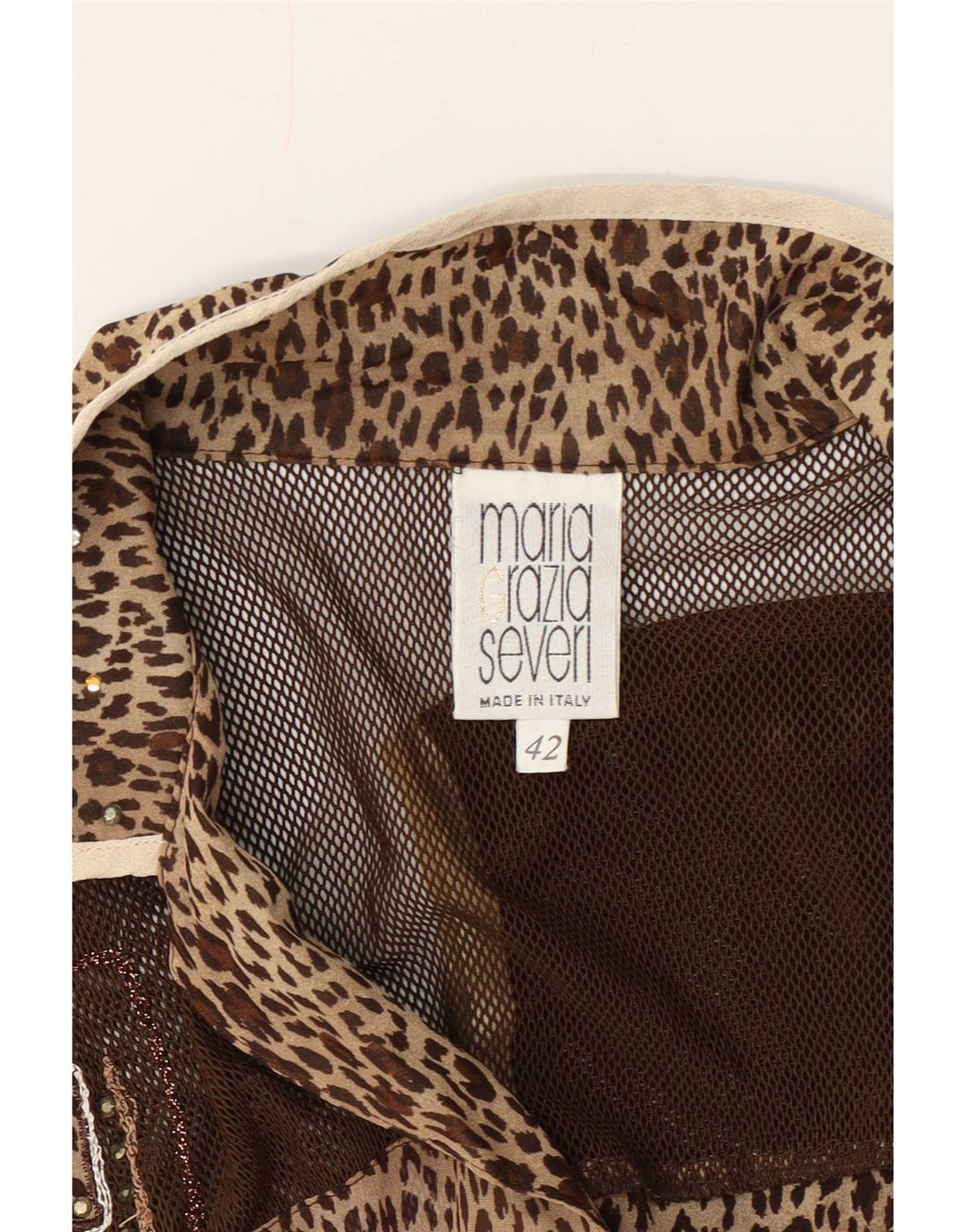 Maria Grazia Severi Dame Kortærmet Bluse IT 42 Medium Brun