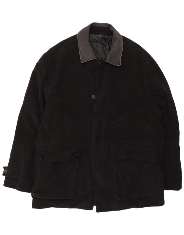 Marks & Spencer Herre Overfrakke UK 44 2XL Sort Bomuld
