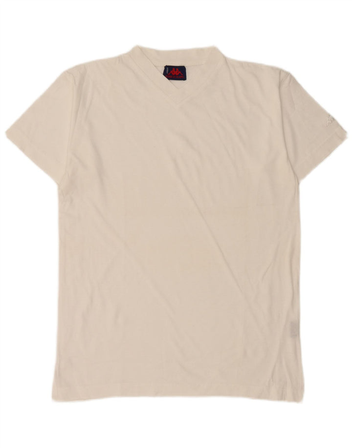 KAPPA Herre T-Shirt Top Medium Hvid Bomuld