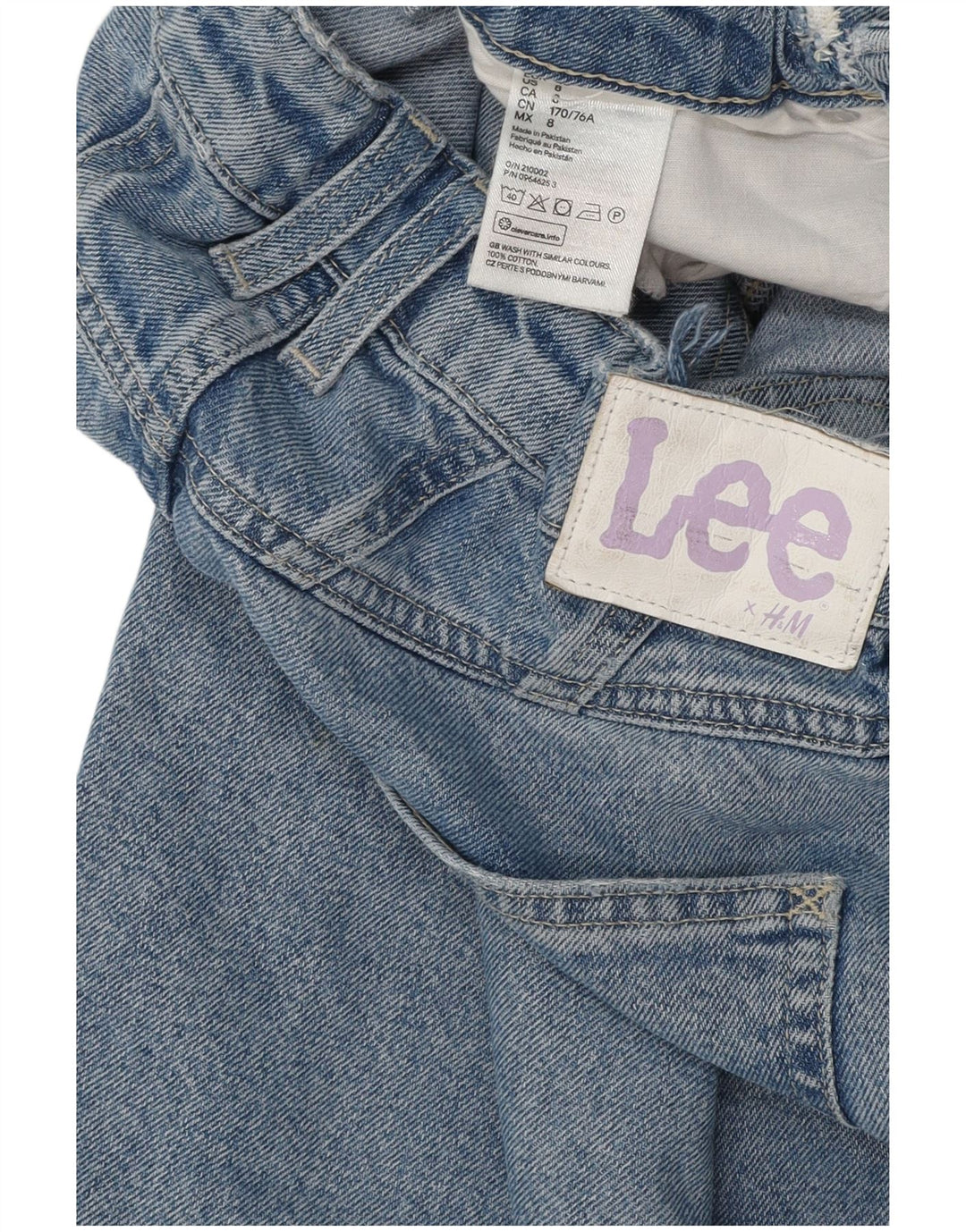 LEE Womens By H&M High Rise Crop Loose Jeans US 8 Medium W32 L25 Blue