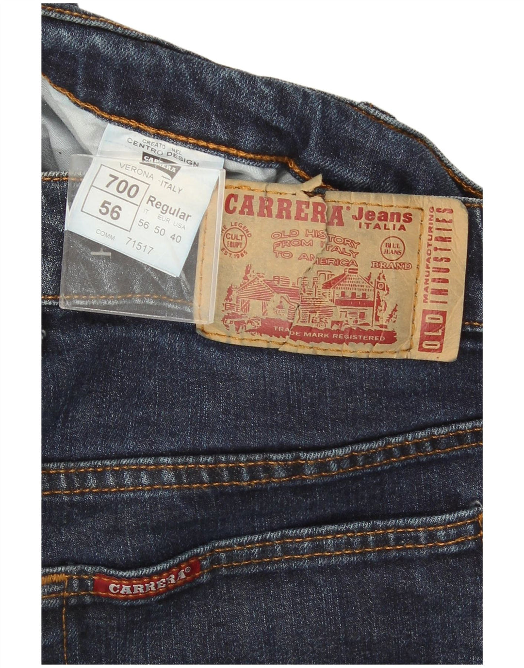 Carrera Mens 700 Regular Slim Jeans W40 L34 Blå Bomuld