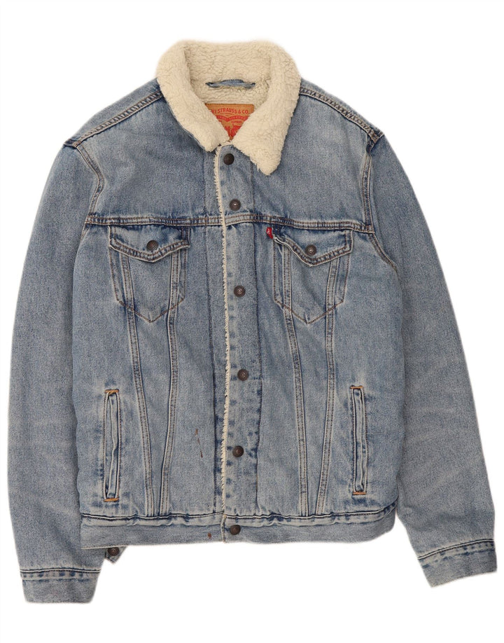 Levi's Sherpa denimjakke til mænd DK 40 Stor Blå