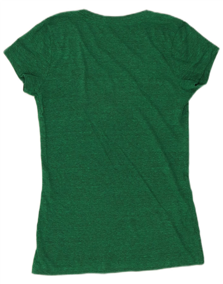 Hurley Womens Grafisk T-Shirt Top UK 12 Medium Green Polyester