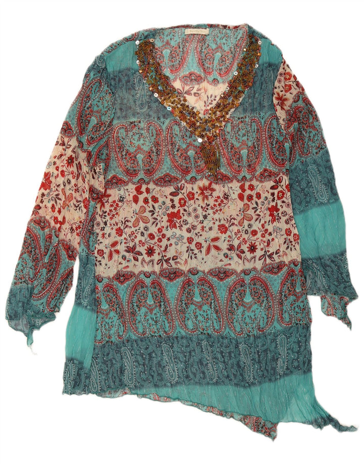 Bluoltre Dame Beach Shift Dress UK 16 Large Green Paisley