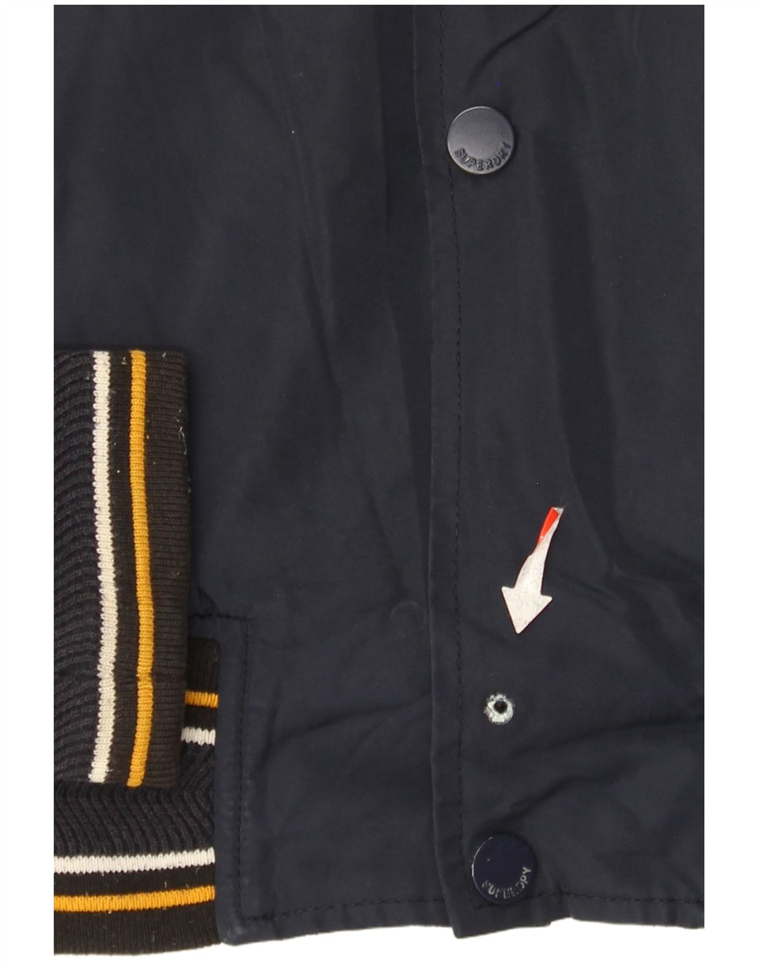 Superdry Herre Grafisk Varsity Jacket UK 40 Large Navy Blue Colourblock