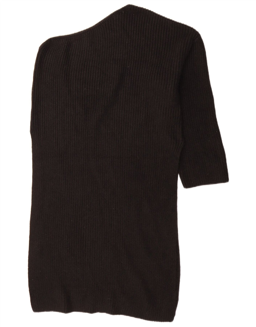 Zara Womens One Shoulder Jumper Dress UK 14 Medium Black Acryl