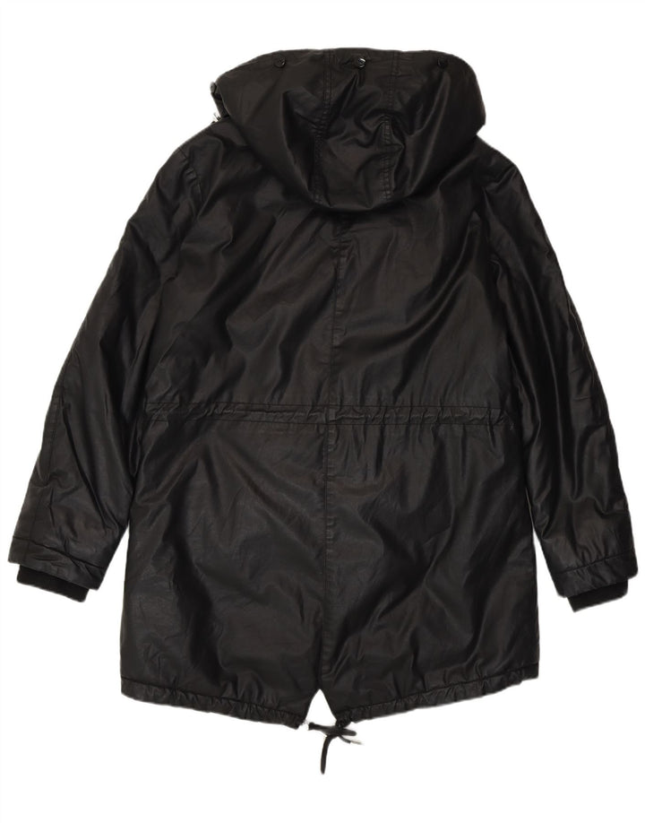 Whistle Dame Oversized Sherpa Parka Jakke med hætte UK 10 Small Black
