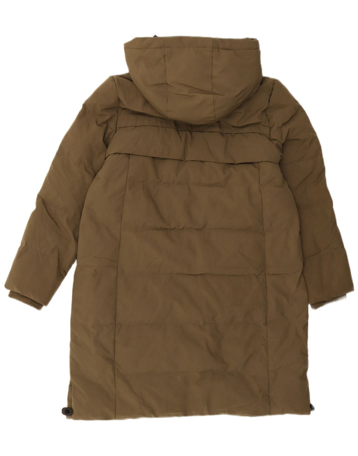 DKNY Womens Hooded Padded Coat UK 14 Medium Khaki