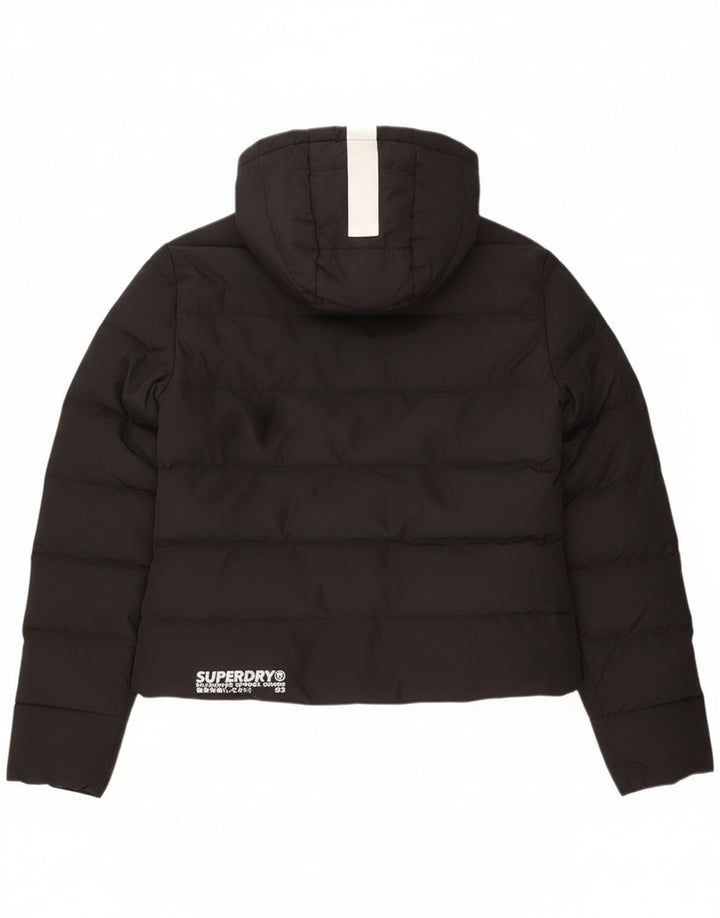 Superdry Womens Oversized Crop Polstret hættejakke UK 8 Small Black