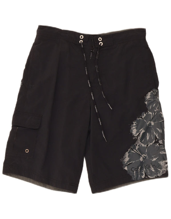 Calvin Klein Badeshorts til mænd Small Black Floral Nylon