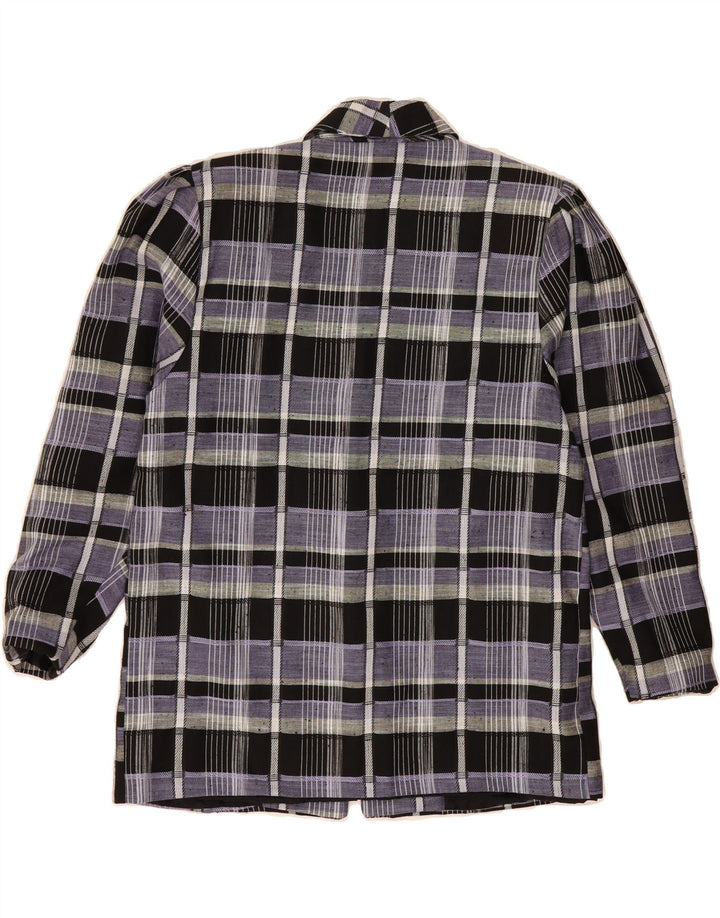 VINTAGE Womens 1 Button Blazer Jacket UK 14 Large Purple Check Vintage Vintage and Second-Hand Vintage from Messina Hembry 