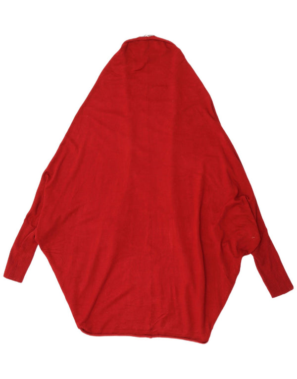 Zara Dame Poncho Cardigan Sweater UK 14 Medium Maroon