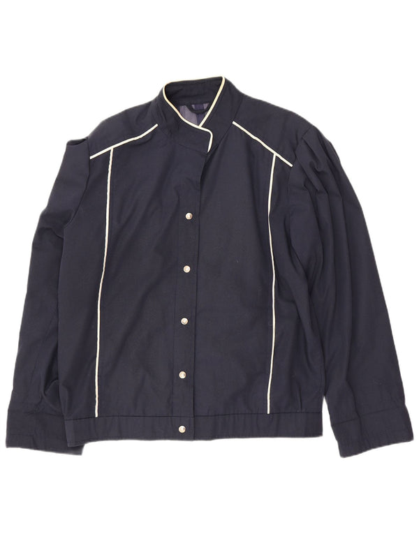 Vintage dame bomberjakke UK 16 Large Navy Blue