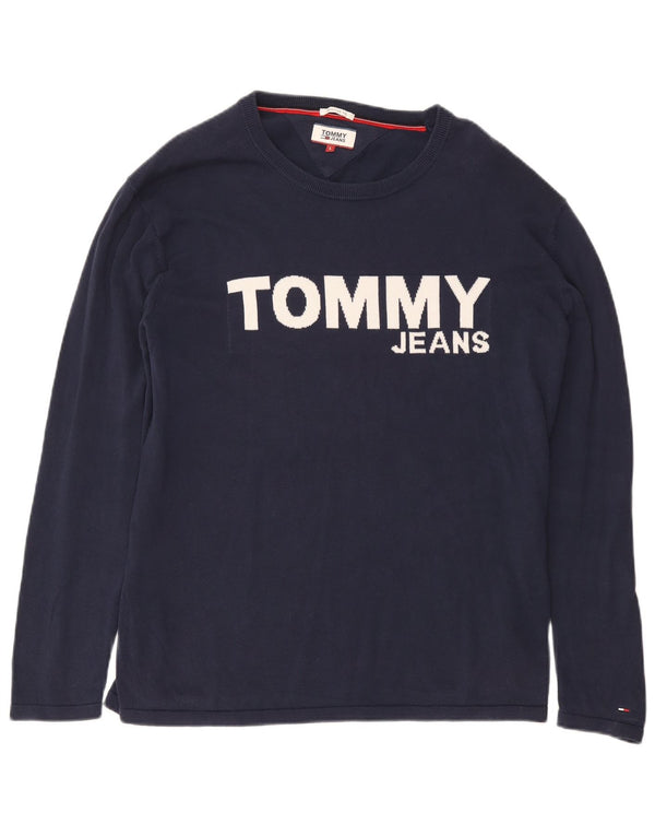 TOMMY HILFIGER Herre Regular Fit Grafisk Sweatshirt Jumper Large Navy Blue