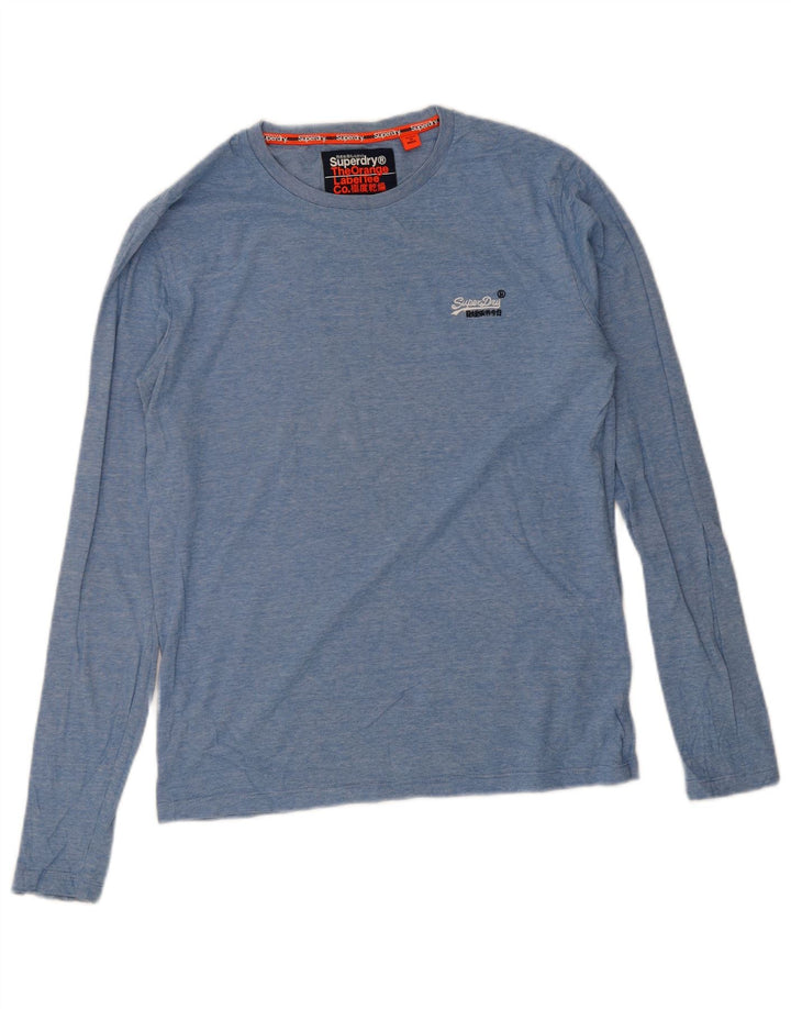 Superdry Herre Top Langærmet Medium Blå Flecked Bomuld
