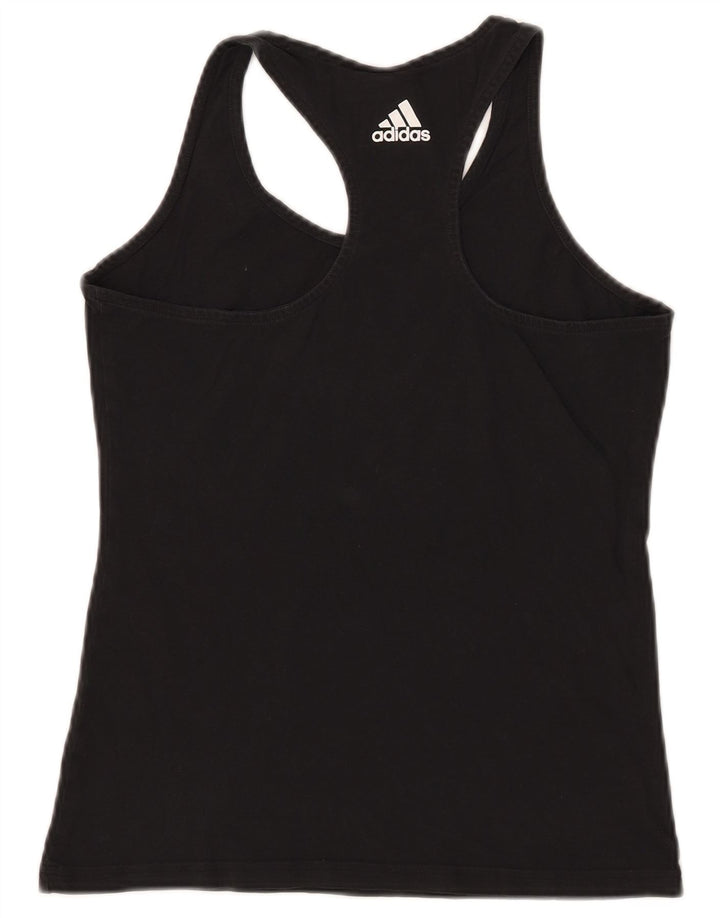 Adidas Kvinder Grafisk Vest Top UK 8 Lille Sort