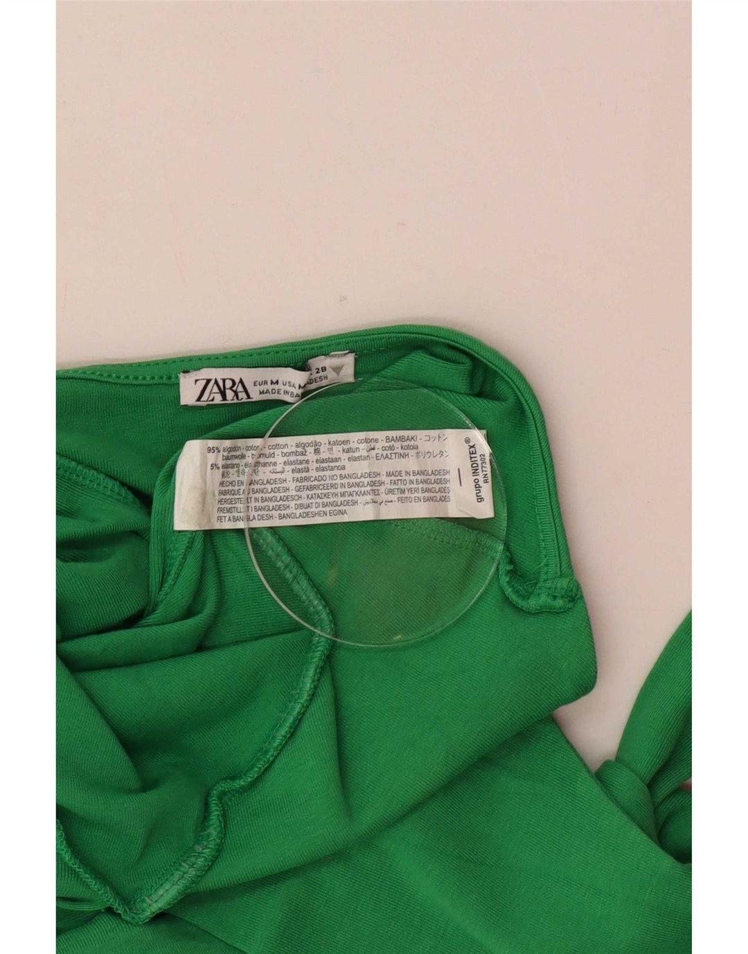 Zara Womens Crop Halter Top UK 12 Medium Green Bomuld