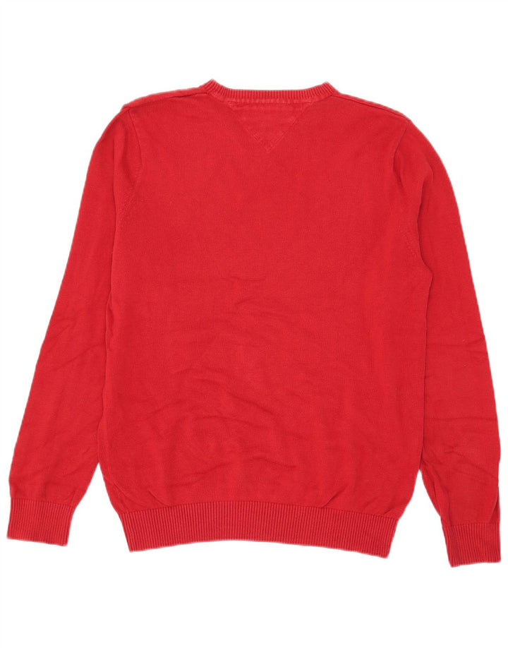 Tommy Hilfiger Herre V-hals sweater lille rød bomuld