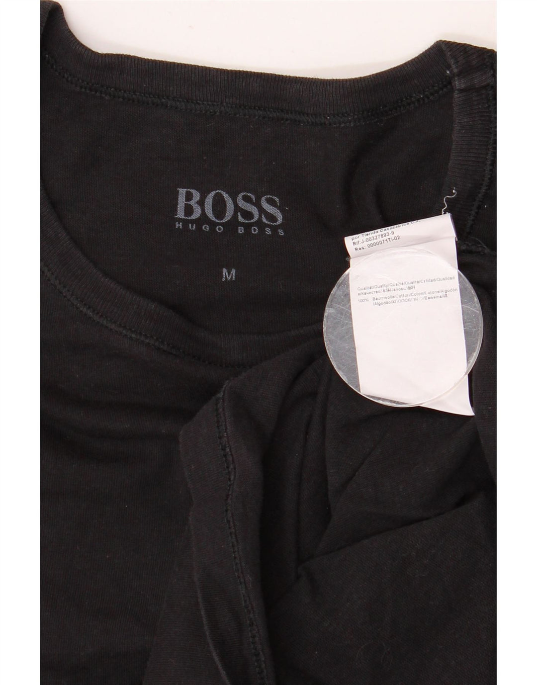 HUGO BOSS Herre T-Shirt Top Medium Sort Bomuld