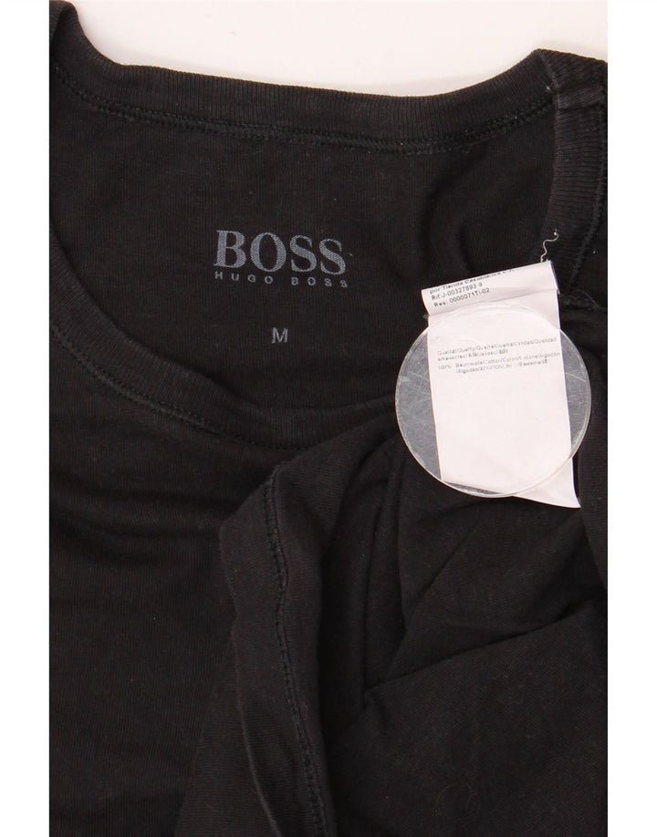 HUGO BOSS Herre T-Shirt Top Medium Sort Bomuld
