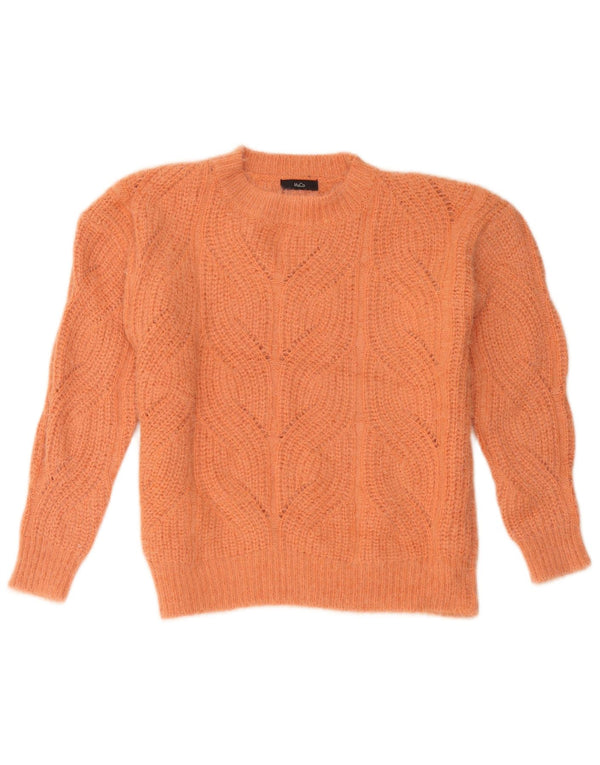 M&Co Dame Oversized Crew Neck Jumper Sweater UK 10 Small Orange Acryl
