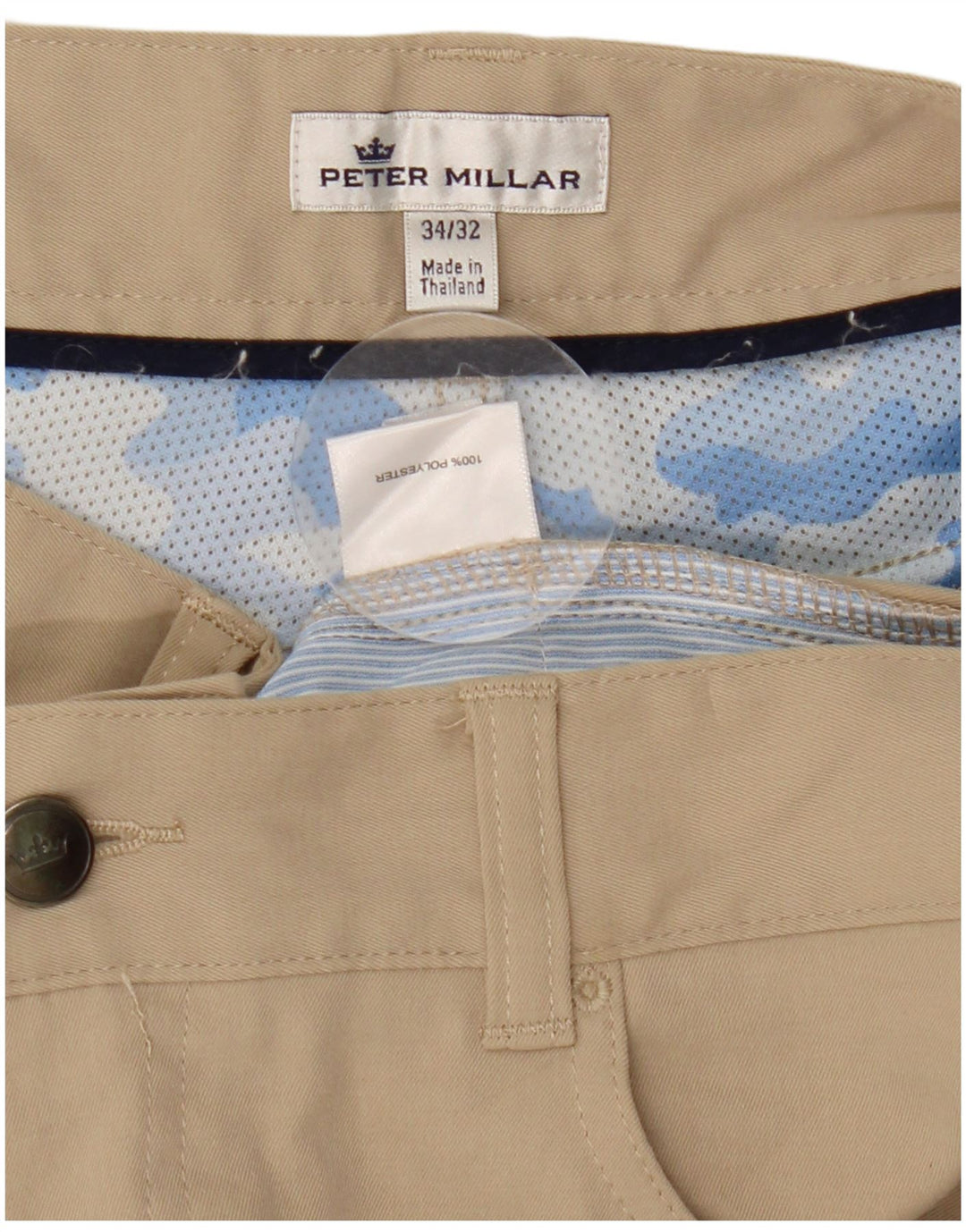 Peter Millar Straight Casual Bukser til mænd W34 L28 Beige Polyester