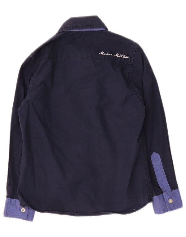 Marina Yachting drengeskjorte 3-4 år marineblå colourblock bomuld