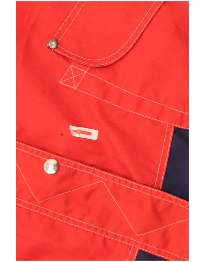 Vintage Kvinder Utility Jacket UK 16 Large Red Colourblock Polyester
