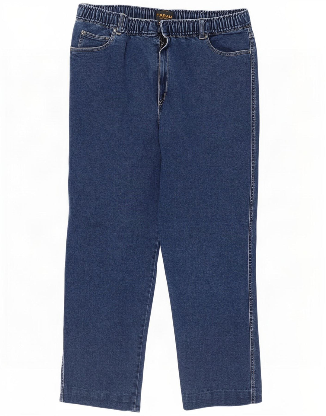 Farah Dame Klassiske Straight Jeans W36 L27 Blå Bomuld