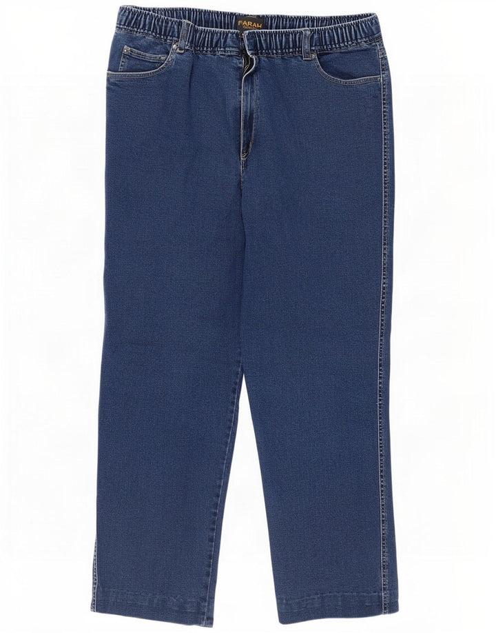 Farah Dame Klassiske Straight Jeans W36 L27 Blå Bomuld