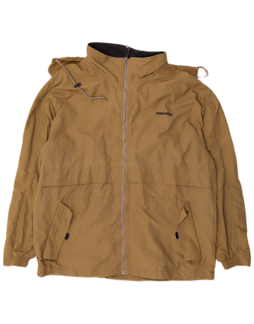 Diadora Herre Hætte Loose Fit Regnjakke UK 38 Medium Beige Polyamid